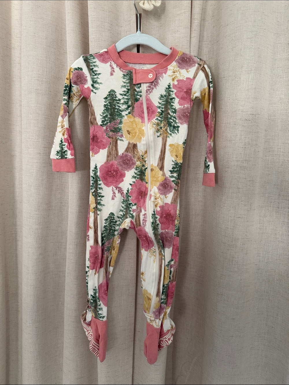 Burt's Bees Baby Floral Forest Footed One-Piece Organic Cotton 12M